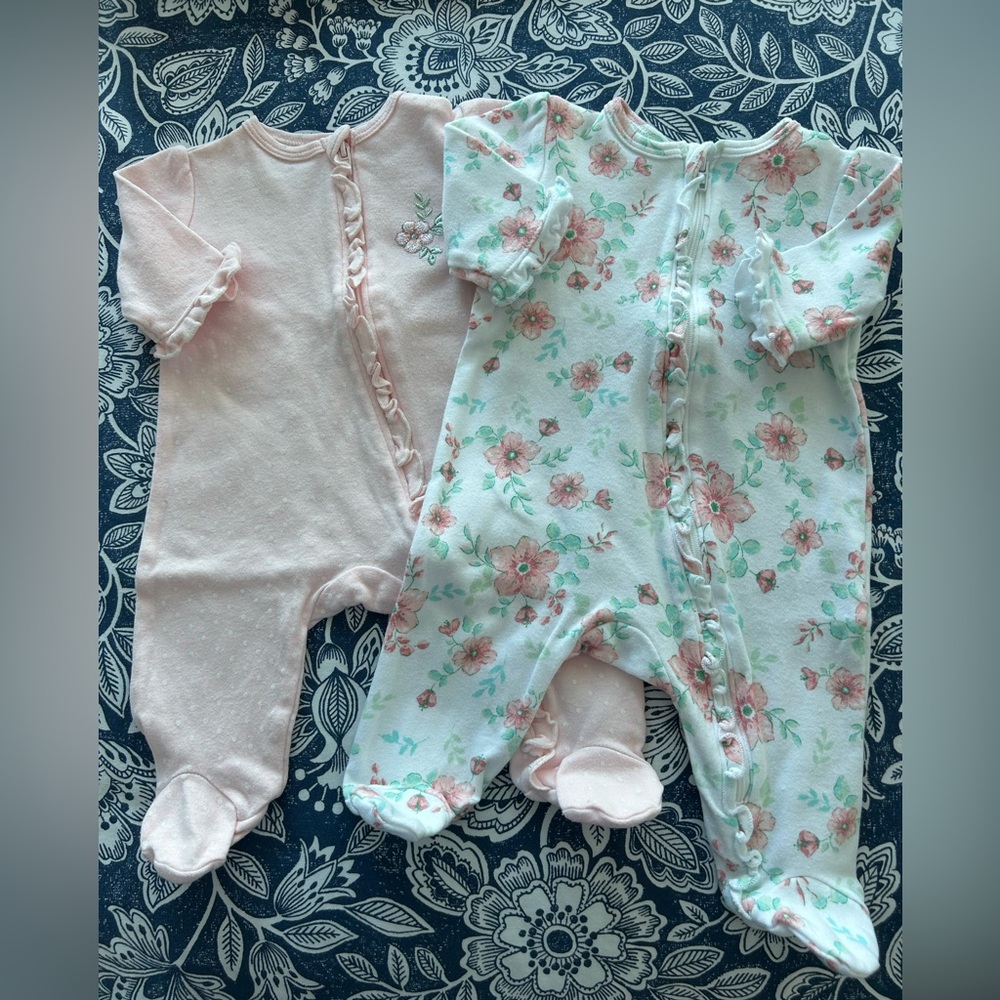 Pack of 2 Girl bodysuits - Pink & Floral